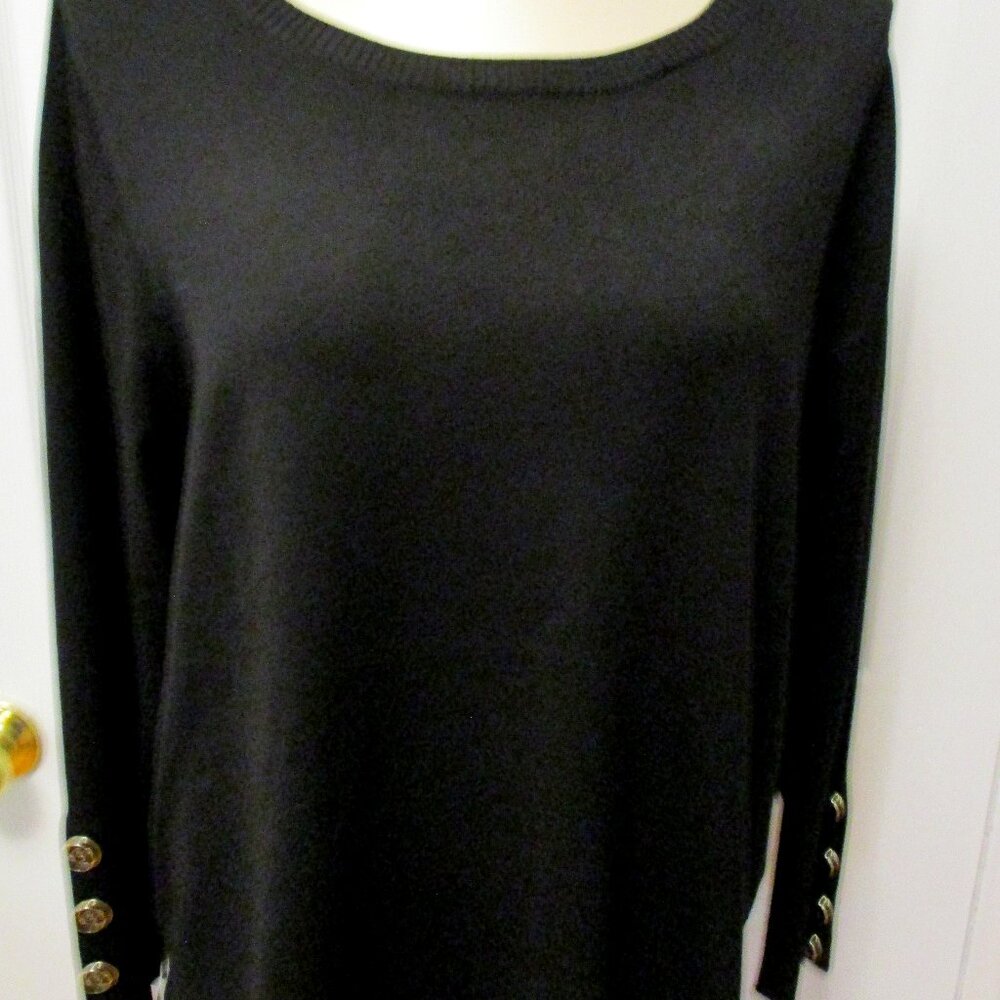 NEW Melissa Paige Classic Pullover Sweater Cuff Button Accents Size 1X NWT - Picture 2 of 5